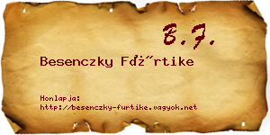 Besenczky Fürtike névjegykártya